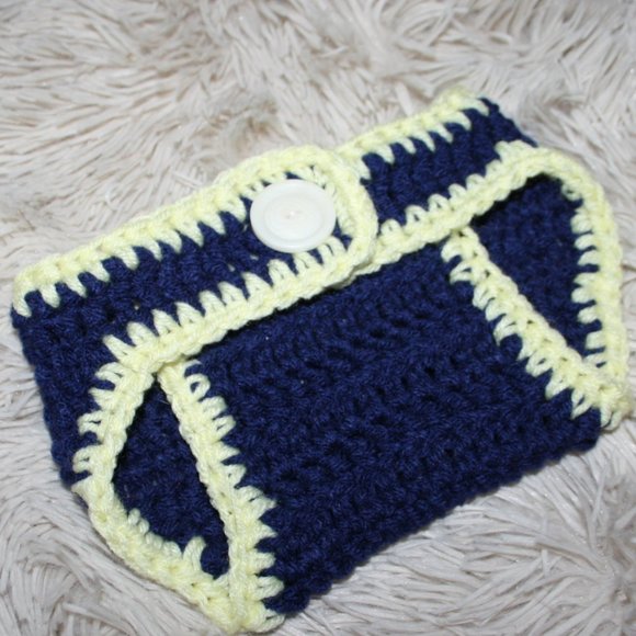 💙 NAVY + YELLOW DIAPER COVER · 0–3 MO 💛 - Picture 5 of 5